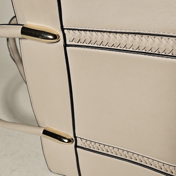 Tan Structured Tote Bag with Textured Surface and Trim. - Picture 6 of 11